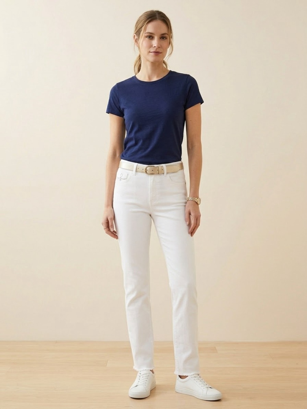 Lilly Pulitzer Straight Leg Raw Hem Stretch Denim Pants Pockets